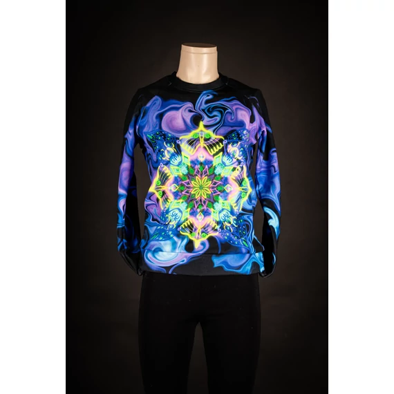 Pszichedelikus Kaleidoszkóp Női Pulóver elölnézetben.